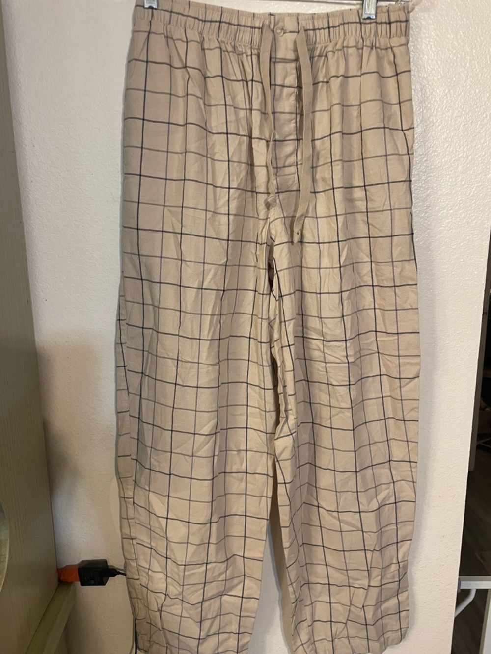 Nautica Beige Windowpane Jogger Pants